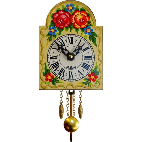 5.5" Engstler Floral Mini Cuckoo Wall Clock with Music and Chimes