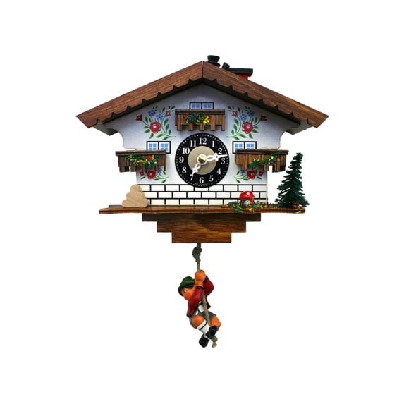 Alexander Taron 6.75" Engstler Battery-Operated Boy Swing Mini Size Cuckoo Wall Clock