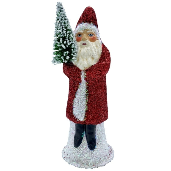 Alexander Taron 7.5" Red Santa with Tree Schaller Paper Mache Christmas Candy Container