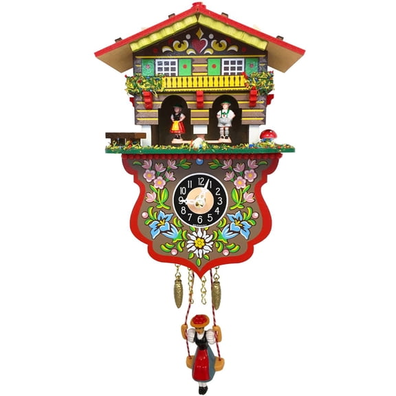 Alexander Taron 7.5" Weather House Battery-Operated Mini Size Cuckoo Wall Clock