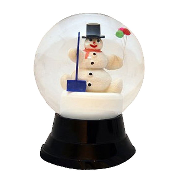 Alexander Taron 7" Black and White Perzy Snow Globe Large Snowman with Shovel Decoration