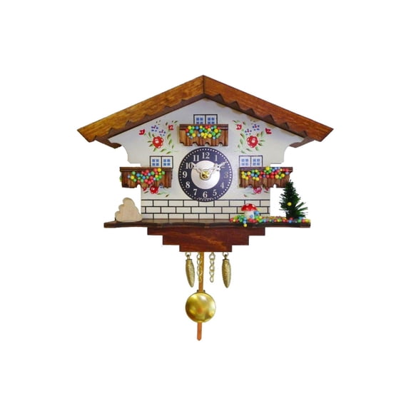 Alexander Taron 7" Engstler Floral Battery-Operated Mini Cuckoo Wall Clock with Music and Chimes