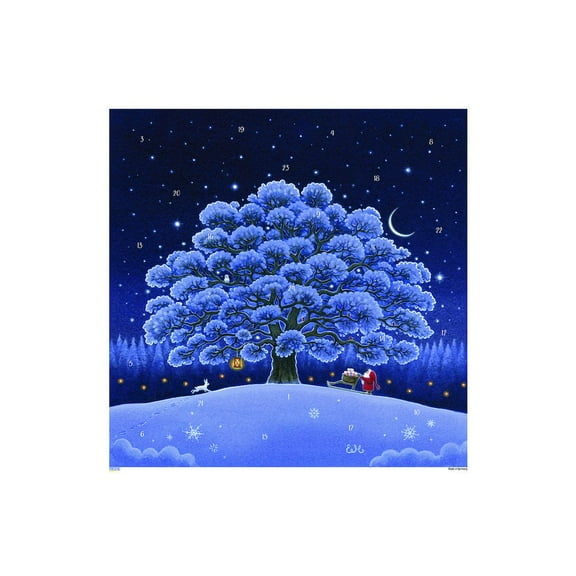 10507 - Korsch Advent - "Tomte" at Tree - 11.75"H x 11.75"W x .1"D