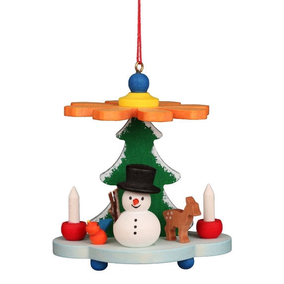 Alexander Taron 3" Warm and Vibrant Pyramid With Santa Collectible Christian Ulbricht Ornament