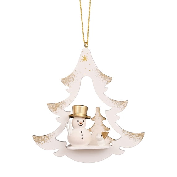 Alexander Taron 3.5" Christian Ulbricht Tree with Snowman Christmas Ornament
