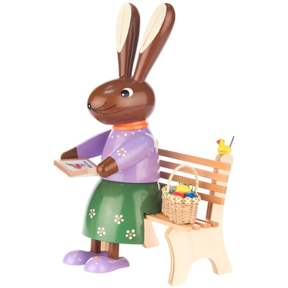 Alexander Taron 10" Dregeno Rabbit on Bench Easter Figure