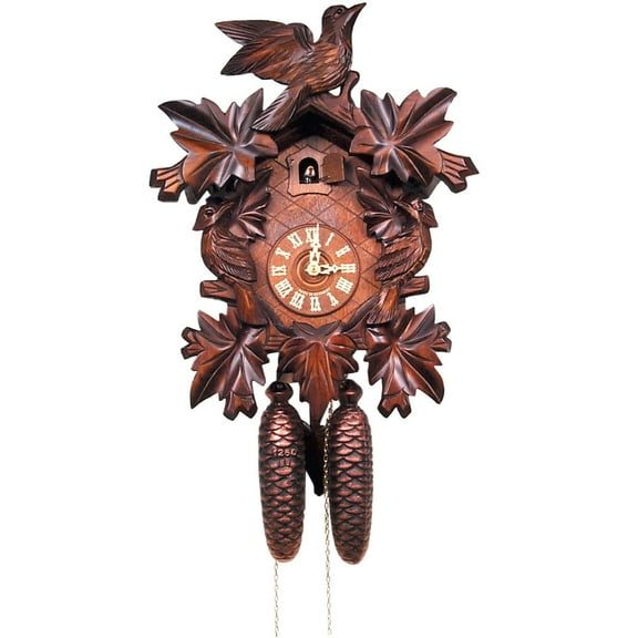 Alexander Taron 638-8 - Engstler Cuckoo Clock, Carved with 8-Day weight driven movement - Full Size - 15.5"H x 11.75"W x 6.25'