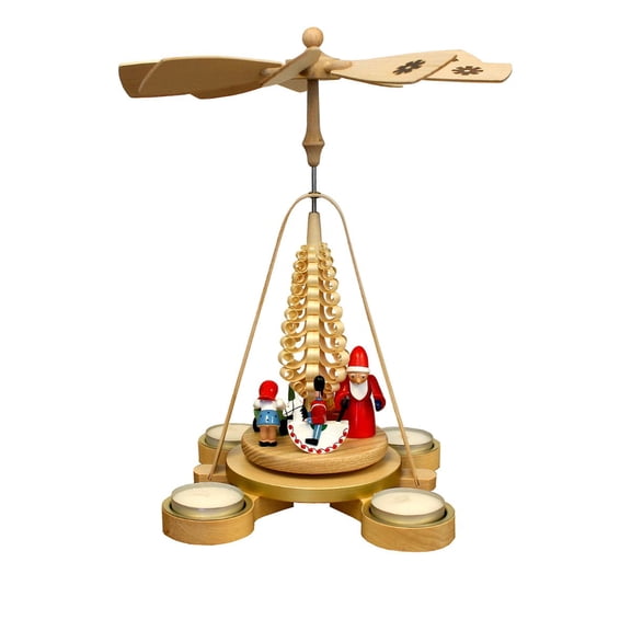 Alexander Taron 10" Richard Glaesser Santa Christmas Pyramid Tea Light Candle Holder