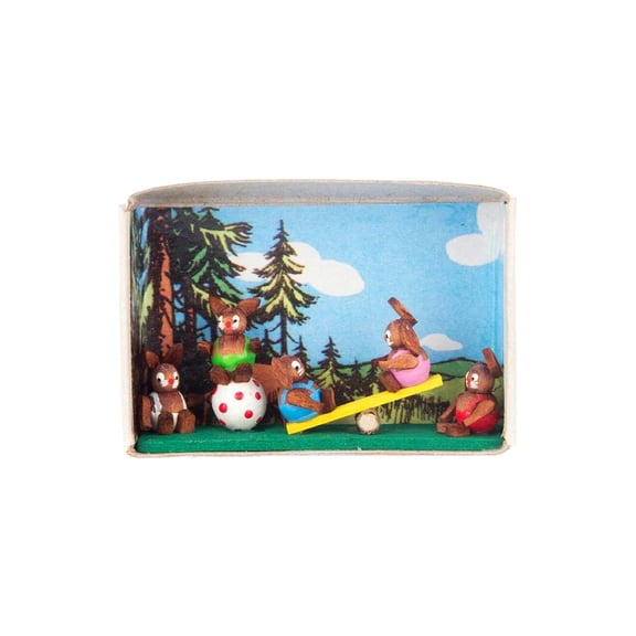 Alexander Taron 2.25" Dregeno Bunny Kids on See-Saw Easter Matchbox