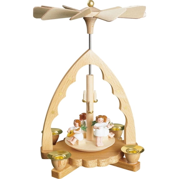 Alexander Taron Musical Angels Pyramid Christmas Candle Holder - 8"