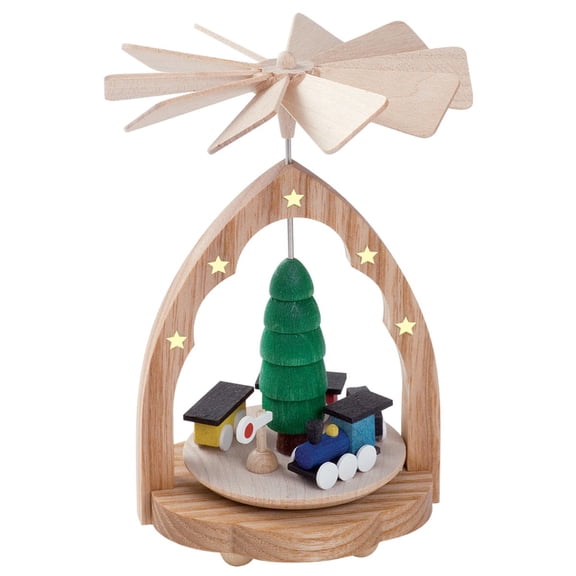4.25" Richard Glaesser Train Under the Christmas Tree Mini Pyramid