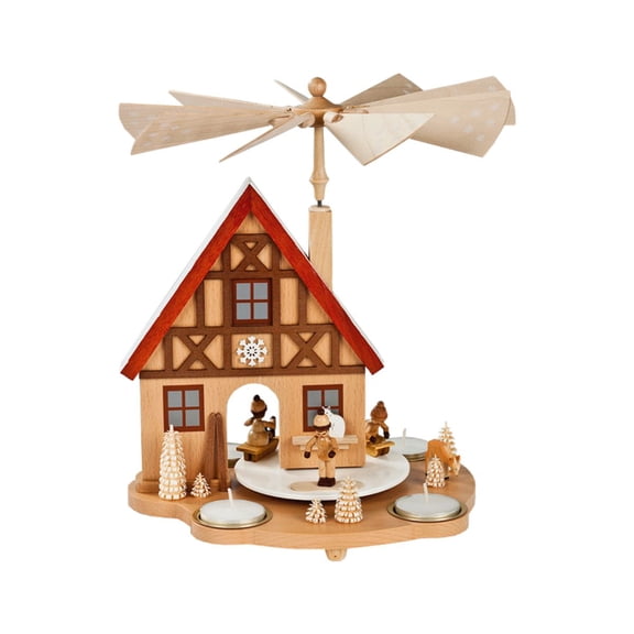 Alexander Taron 10.5" Richard Glaesser Children Winter Sports Pyramid Tea Light Candle Holder