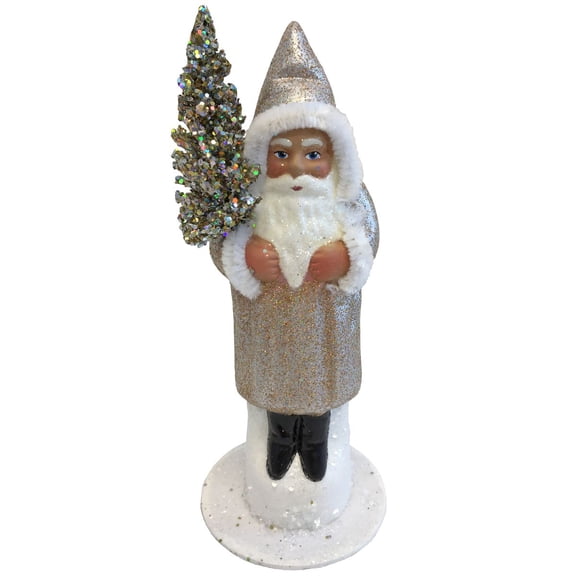6" Old Santa Schaller Christmas Paper Mache Candy Container