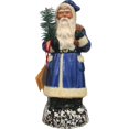 thumbnail image 1 of 9" Blue and White Unique Santa Schaller Paper Mache Candy Container, 1 of 2