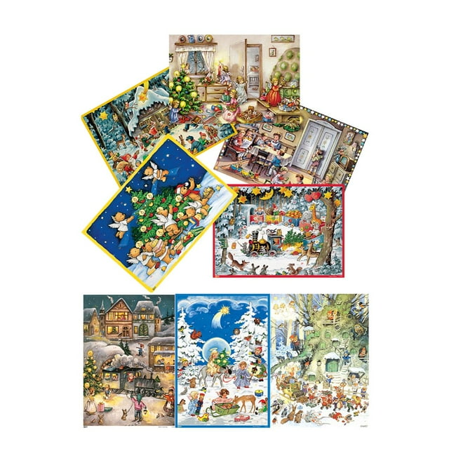 Alexander Taron Set of 12 Warm and Vibrant Assorted Korsch Advents Calendars, 11.5"