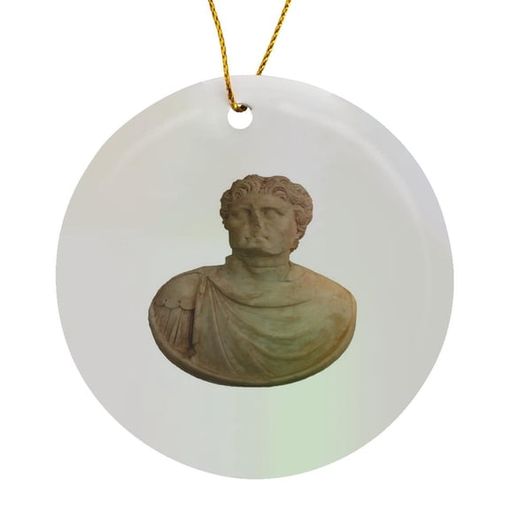 3drose, Alexander the Great Shield Portrait Aphrodisias Vector Art, Circle Porcelain Ornament