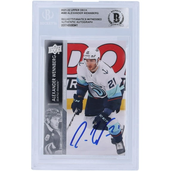 Alexander Wennberg Seattle Kraken Autographed 2021-22 Upper Deck Extended Series #680 Beckett Fanatics Witnessed Authenticated Card - Fanatics Authentic Certified
