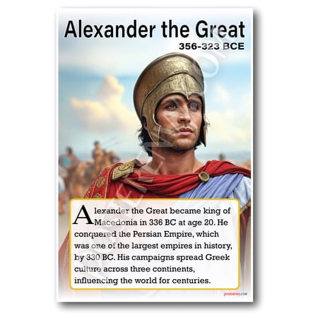 Alexander the Great - Ancient Military Leader - Biography Poster 18 x 12 inch