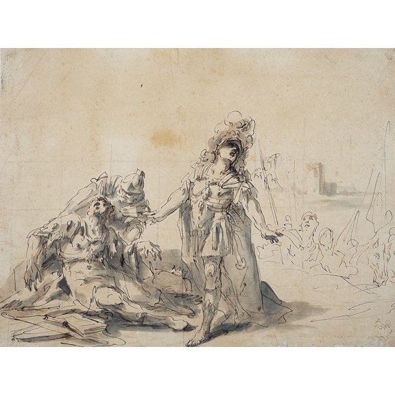 Alexander vor dem Körper des Darius (ca. 1740 – 1747) Poster Print by Gaspare Diziani (18 x 24)