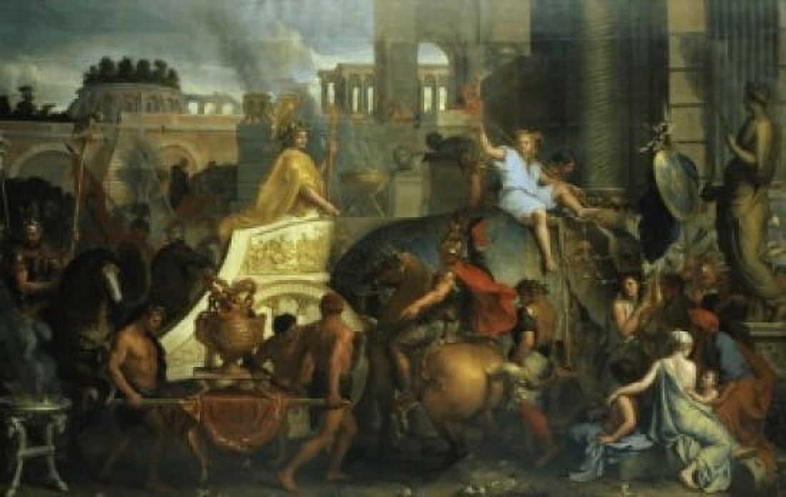 Alexanders Entrance into Babylon  (Entree dAlexandre dans Babylone)  Charles Le Brun (1619-1690French)  Musee du Louvre Paris Canvas Art - Charles Le Brun (24 x 36)