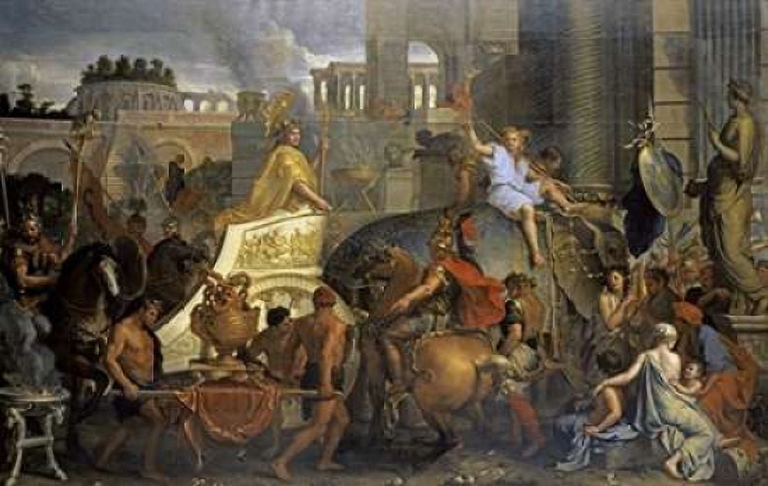 Alexanders Entrance Into Babylon Canvas Art - Charles Le Brun (24 x 36)