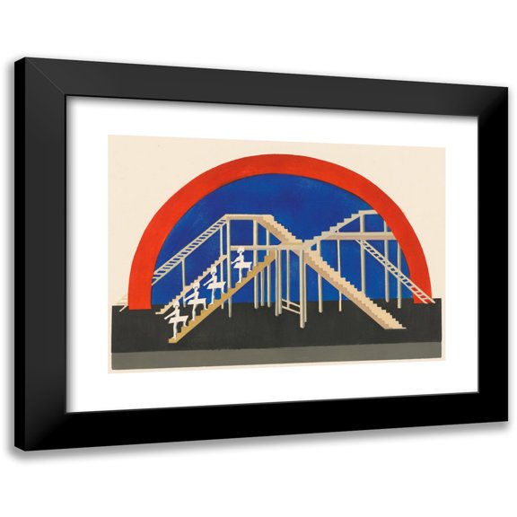 Alexandra Exter 14x11 Black Modern Framed Museum Art Print Titled - Theater Models 3 (1930)