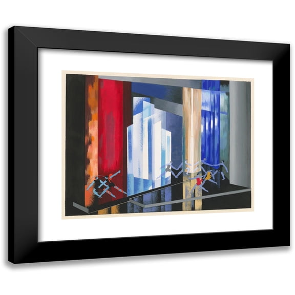 Alexandra Exter 14x12 Black Modern Framed Museum Art Print Titled - Theater Models 14 (1930)