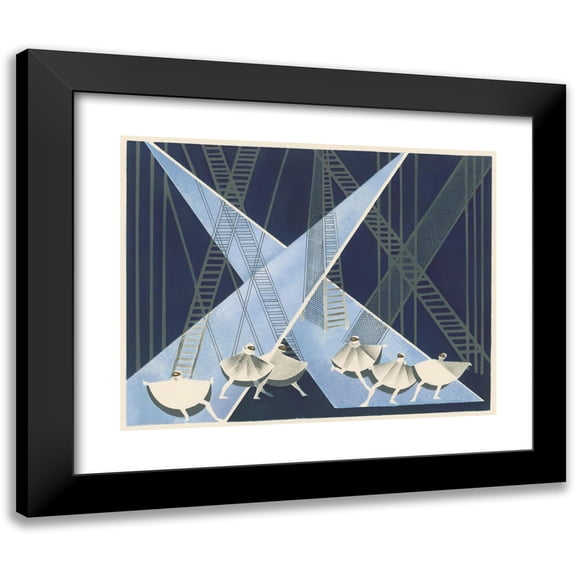 Alexandra Exter 14x12 Black Modern Framed Museum Art Print Titled - Theater Models 8 (1930)