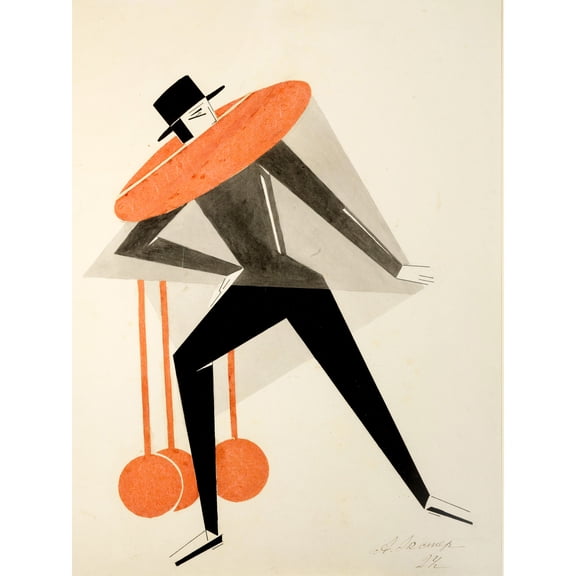 Alexandra Exter Sketch Man Suit Hat Extra Large XL Wall Art Poster Print