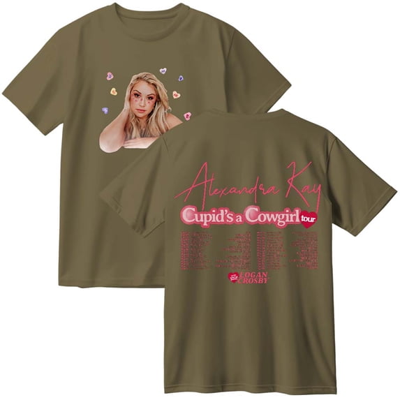 Alexandra Kay Cupid's A Cowgirl Tour Cotton T-Shirt Women Men Casual Crewneck Short Sleeve Tee