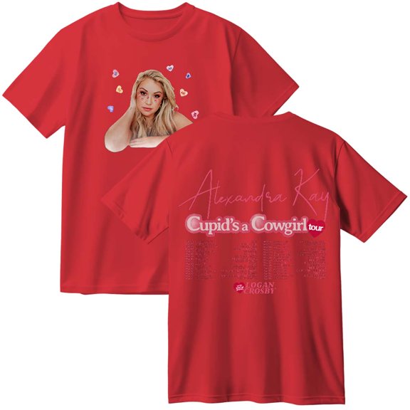Alexandra Kay Cupid's A Cowgirl Tour Cotton T-Shirt Women Men Casual Crewneck Short Sleeve Tee