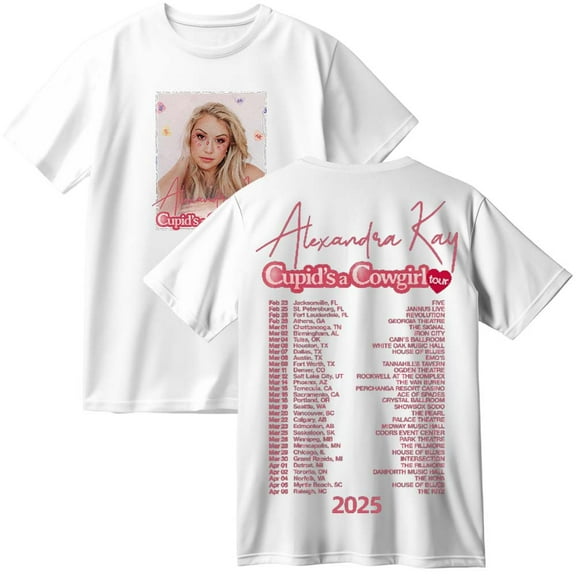 Alexandra Kay Cupid's A Cowgirl Tour Merch Cotton T-Shirt Women Men Casual Crewneck Short Sleeve Tee