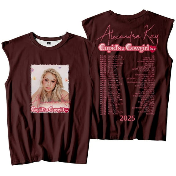 Alexandra Kay Cupid's A Cowgirl Tour Merch Tank Tops Sleeveless Sport Vest Women Men Casual Outdoor Sportwear