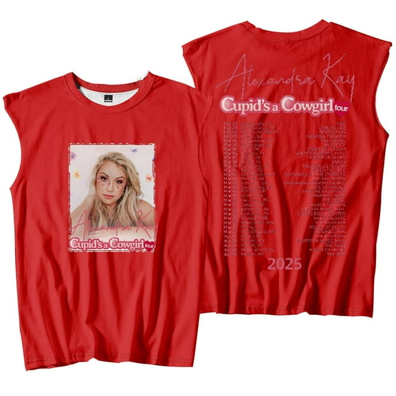 Alexandra Kay Cupid's A Cowgirl Tour Merch Tank Tops Sleeveless Sport Vest Women Men Casual Outdoor Sportwear