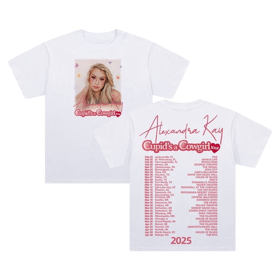 Alexandra Kay Cupid's a Cowgirl Tour 2025 T-shirt Short Sleeve Cotton Tee Men Women Streetwear Tops