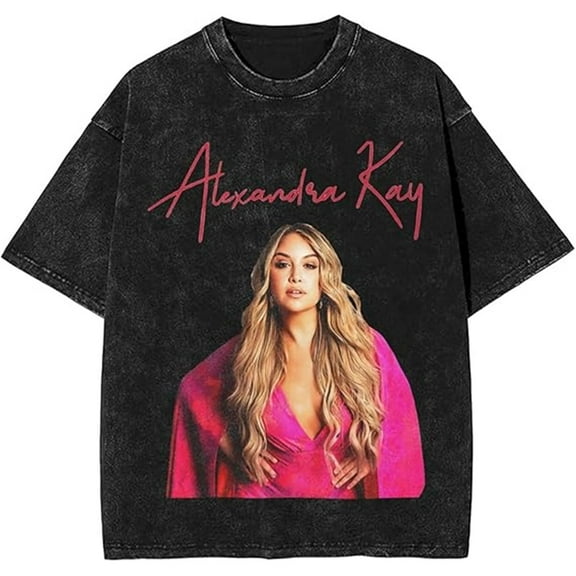 Alexandra Kay Merch Washed T-shirt Retro Trend Short-sleeved Neutral Hip-hop Street Wear