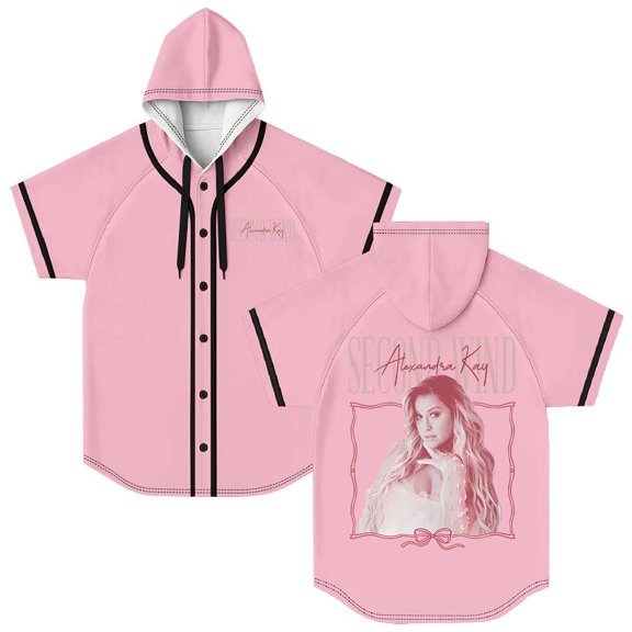 Alexandra Kay Second Wind Hooded Baseball Jersey Short Sleeve Shirt Women Men Crewneck Tee