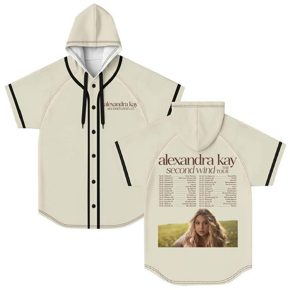 Alexandra Kay Second Wind The Tour Hooded Baseball Jersey Short Sleeve Shirt Women Men Crewneck Tee