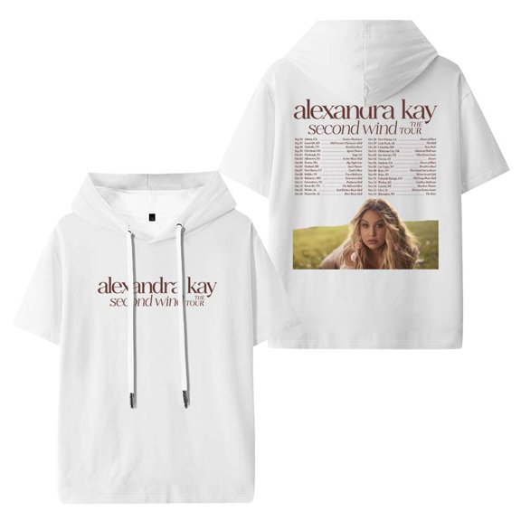 Alexandra Kay Second Wind The Tour Hooded T-Shirts Women Men Short Sleeve Tee Casual Fashion Clothes