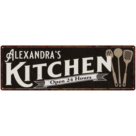 Alexandra's Kitchen Sign Chic Wall Decor Gift Mom 6x18 106180014399