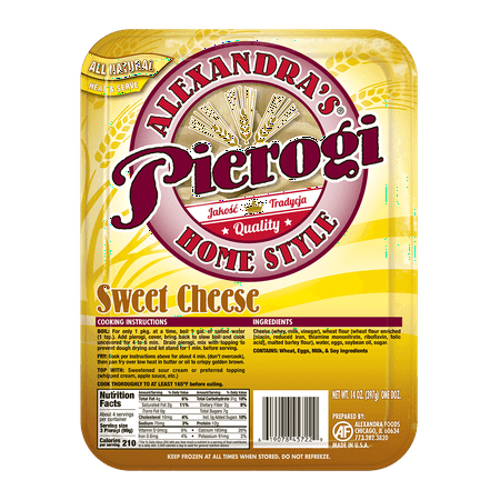 Alexandra's Sweet Cheese Pierogis 14 oz., Pack of 6 (72 Pierogis total)