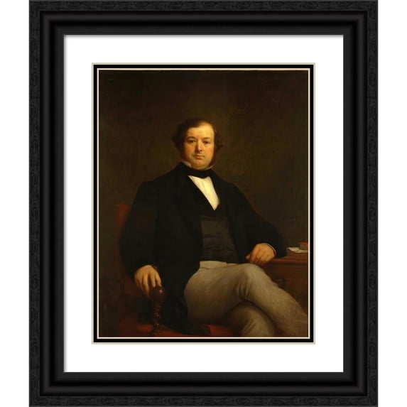 Alexandre Cabanel 12x14 Black Ornate Wood Framed Double Matted Museum Art Print Titled: Pierre Balsan, 1807-1869