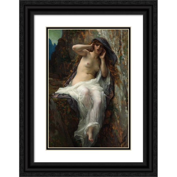 Alexandre Cabanel 13x18 Black Ornate Wood Framed Double Matted Museum Art Print Titled - Echo (1874)