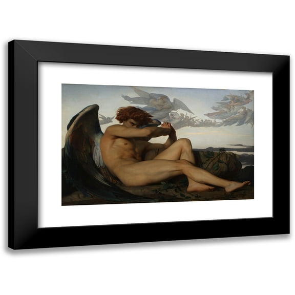 Alexandre Cabanel 14x11 Black Modern Framed Museum Art Print Titled - Fall Angel (1847)