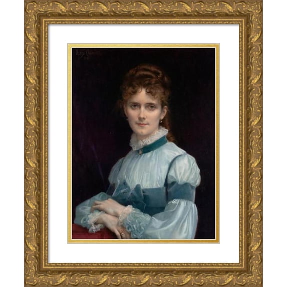 Alexandre Cabanel 15x18 Gold Ornate Wood Frame and Double Matted Museum Art Print Titled - Portrait of Miss Fanny Clapp (1881)