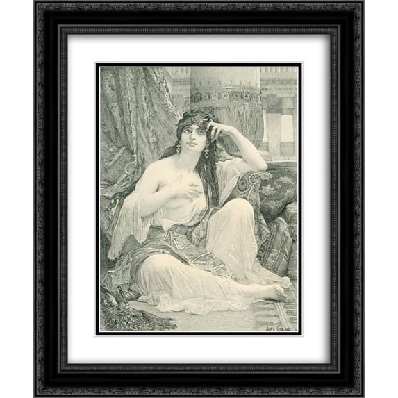 Alexandre Cabanel 2x Matted 20x24 Black Ornate Framed Art Print 'Engaving after Cabanel's 'The Sulamite''