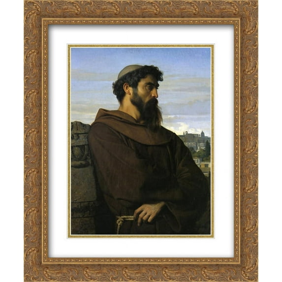 Alexandre Cabanel 2x Matted 20x24 Gold Ornate Framed Art Print 'A thinker, a young Roman monk'