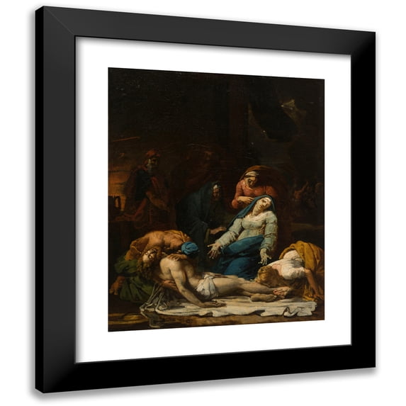 Alexandre-Charles Guillemot 12x14 Black Modern Framed Museum Art Print Titled - Christ Descended from La Croix (1819)