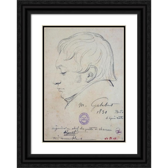 Alexandre François Baudet-Dulary 11x14 Black Ornate Wood Framed Double Matted Museum Art Print Titled: Portrait of the Chief Engineer of Bridges and Roads, Galabert. (1831)