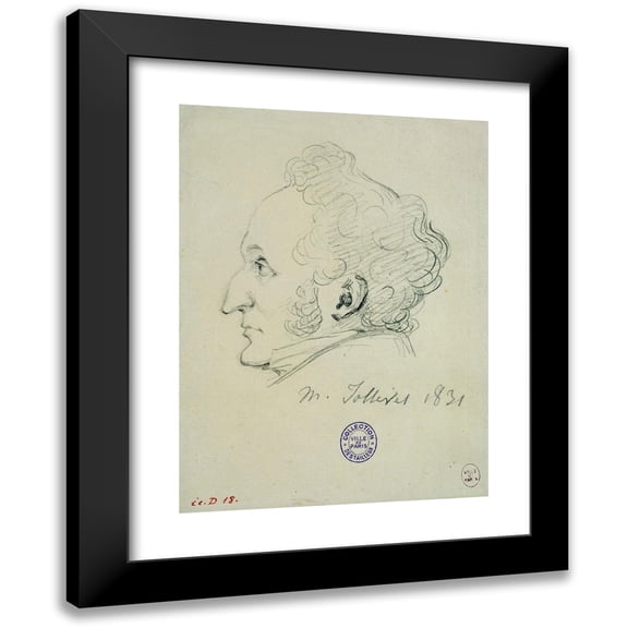 Alexandre François Baudet-Dulary 14x18 Black Modern Framed Museum Art Print Titled - Portrait of Mr. Jollivet. (1831)